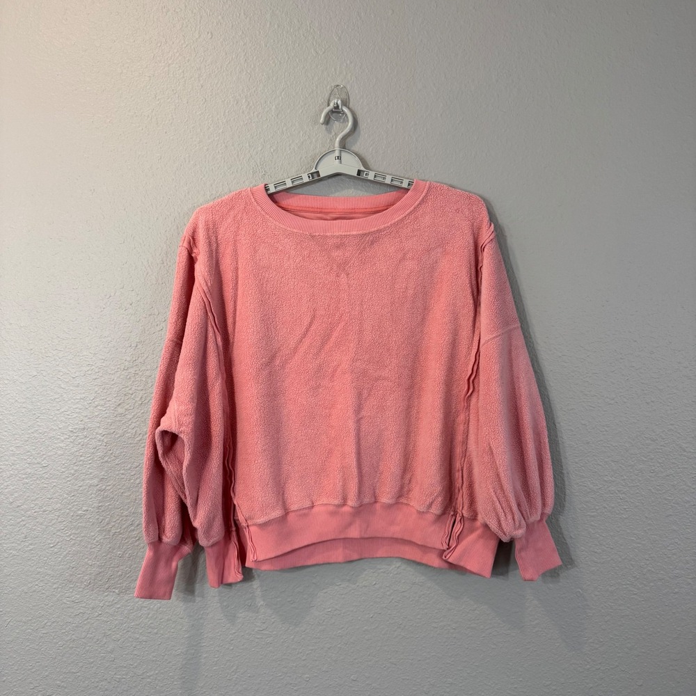 American Eagle Women's Size S Pink Seriously Huggable Fleece Crewneck Sweatshirt